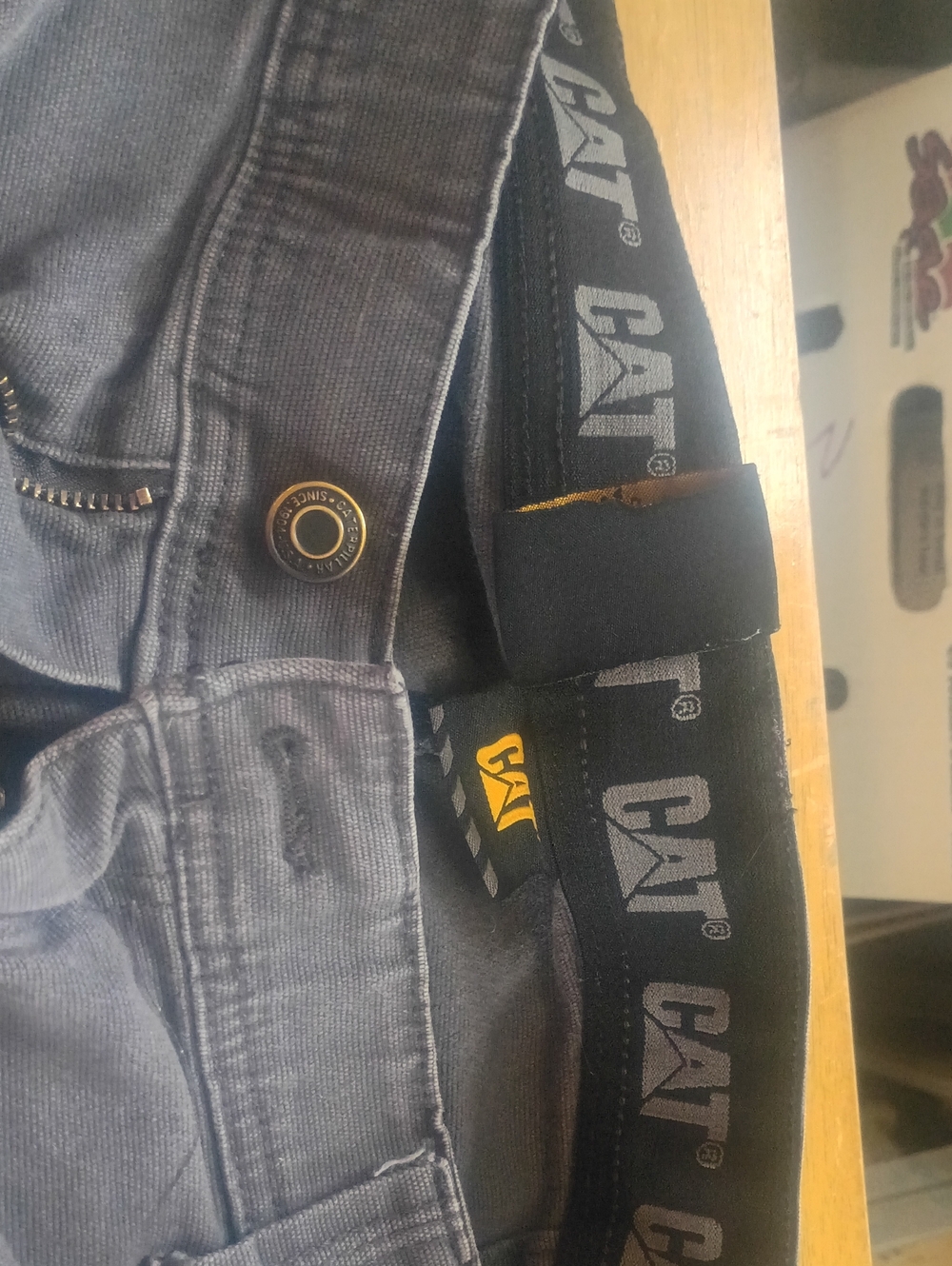 Cat Men's Gray Work Jeans. 34x34